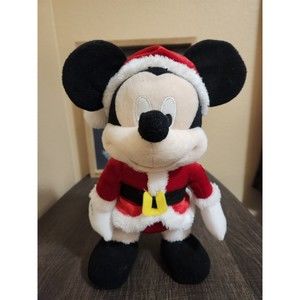 Disney Store Mickey Mouse Plush in Santa Claus 12" (Rare) Robotic Dance Singing